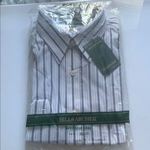 Elegant White and Gray Dress Shirt